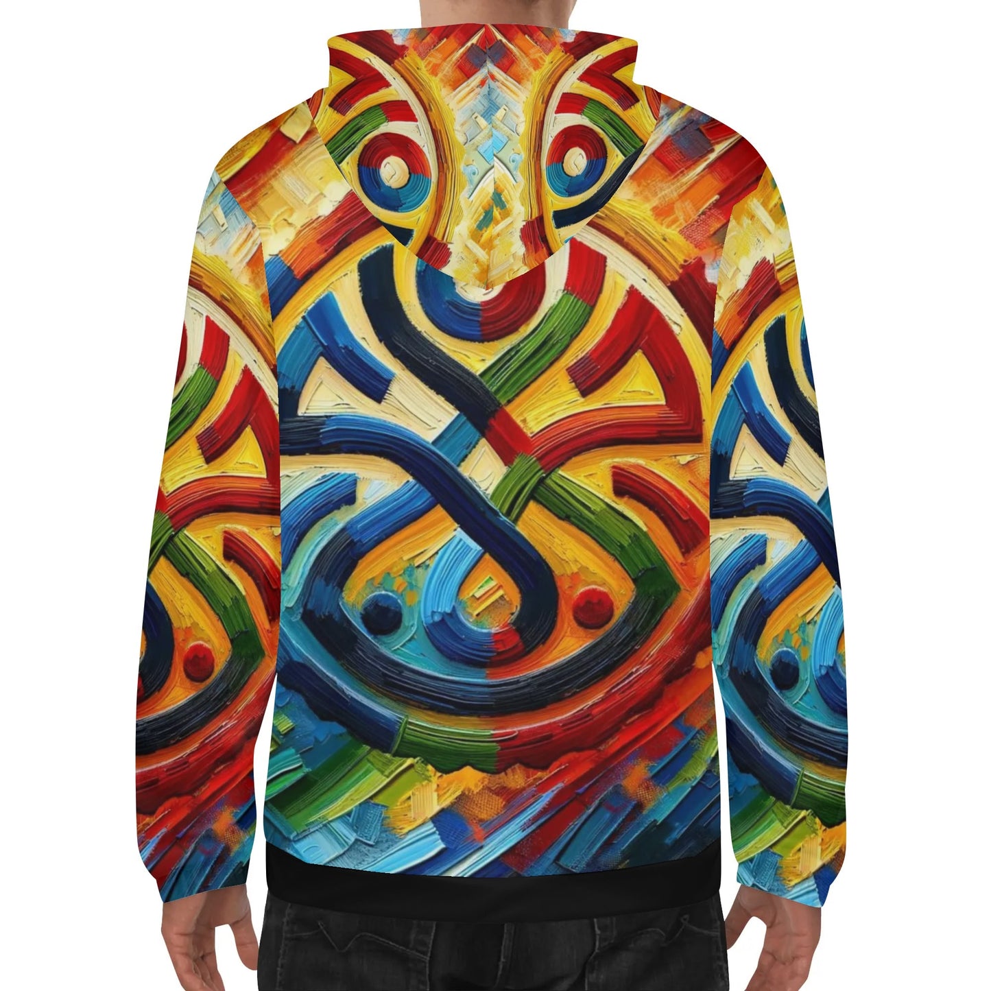 Mens Lightweight All Over Print Zip Hoodie "Abstract Prints"