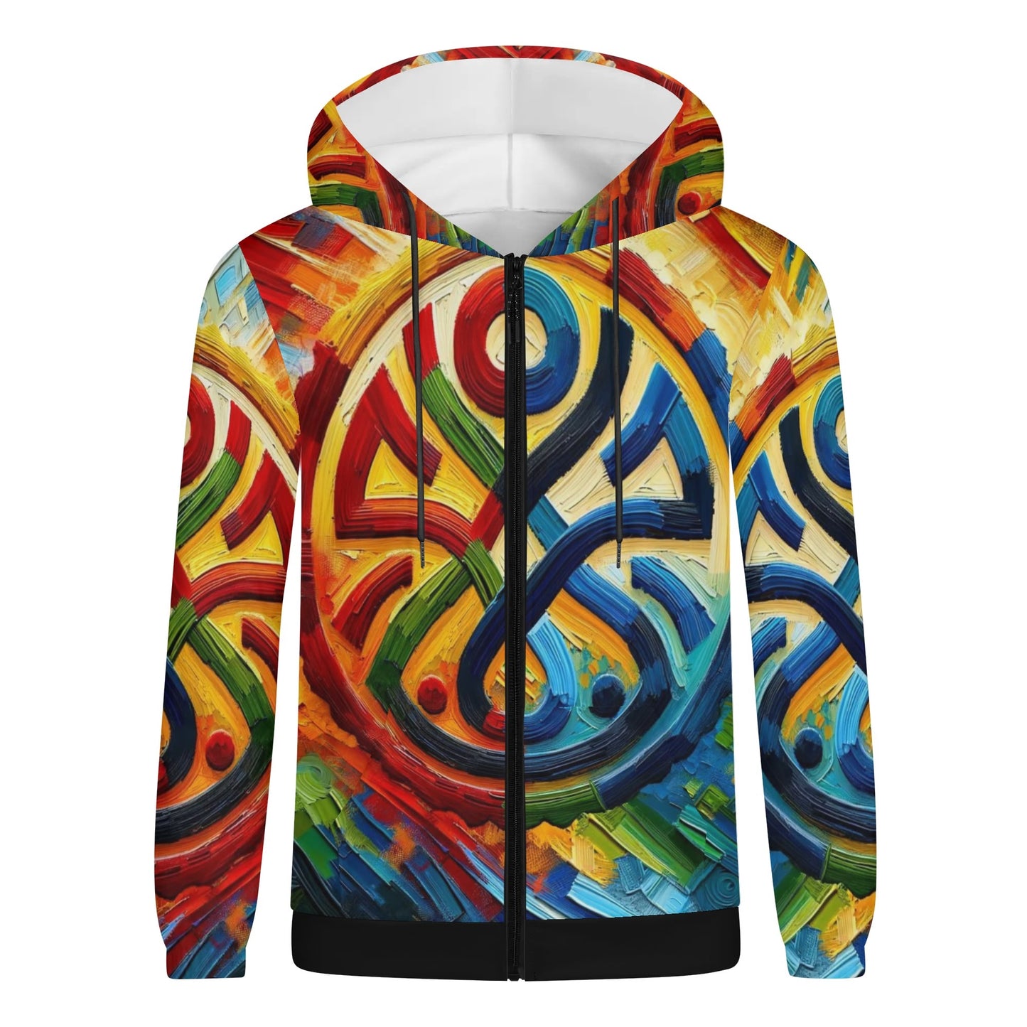 Mens Lightweight All Over Print Zip Hoodie "Abstract Prints"