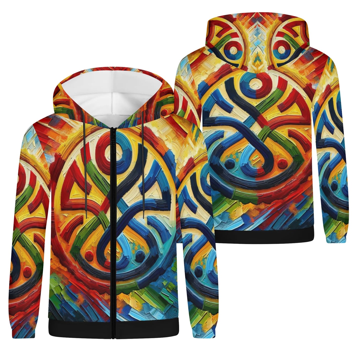 Mens Lightweight All Over Print Zip Hoodie "Abstract Prints"