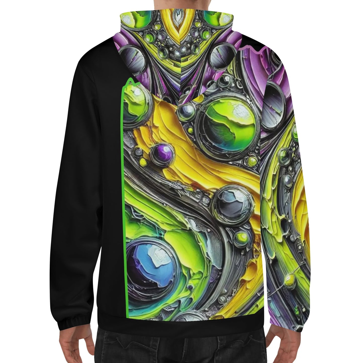 Mens Lightweight All Over Print Zip Hoodie "Abstract Prints"