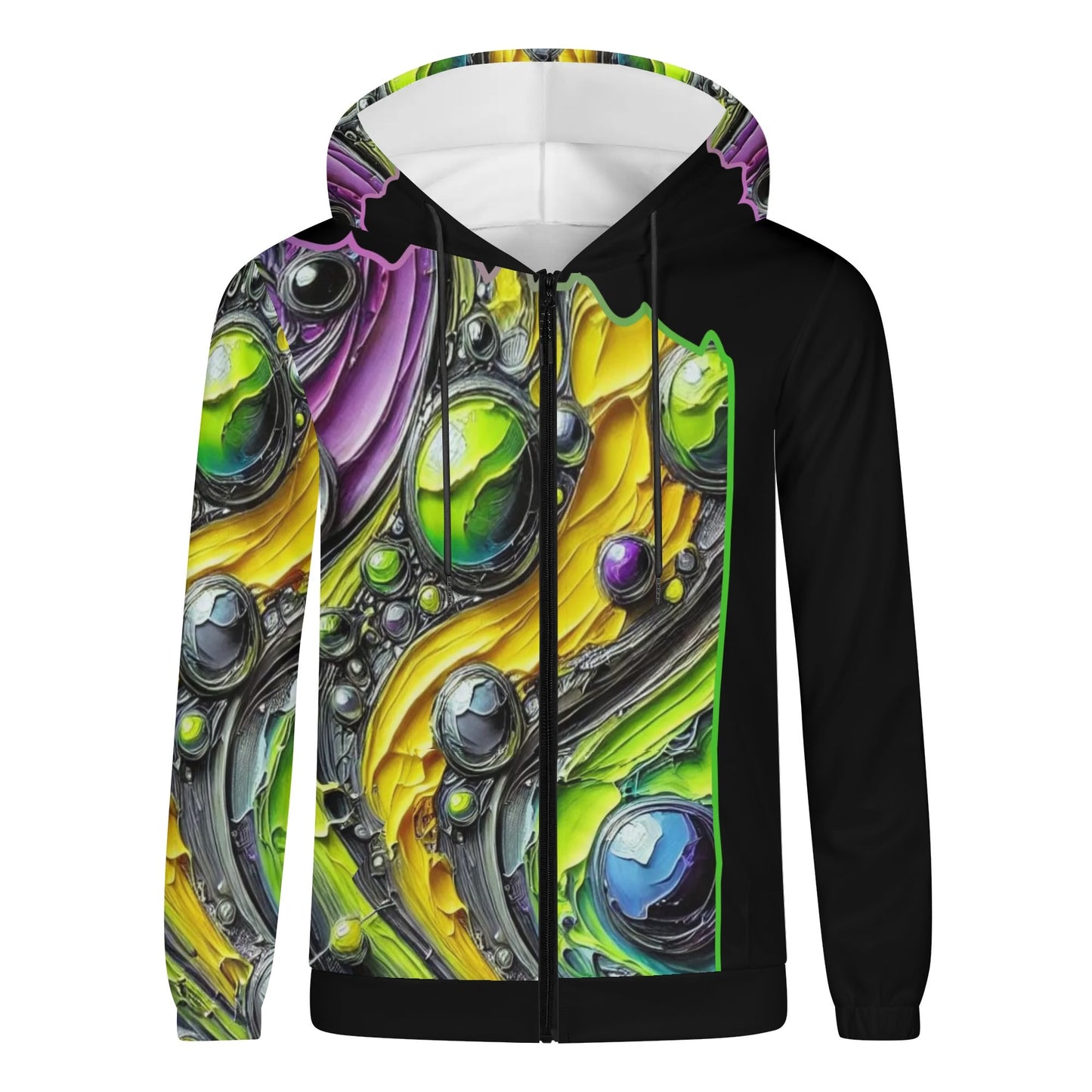 Mens Lightweight All Over Print Zip Hoodie "Abstract Prints"