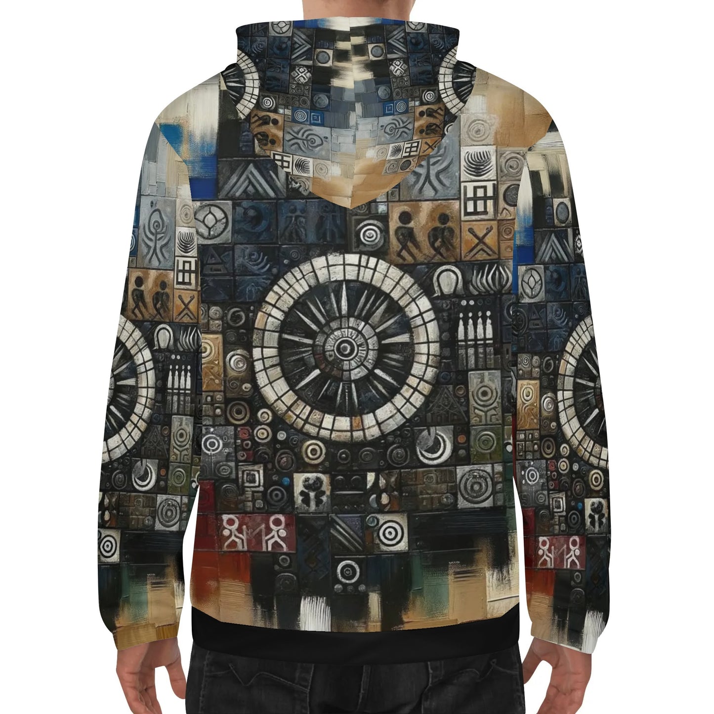 Mens Lightweight All Over Print Zip Hoodie "Abstract Prints"