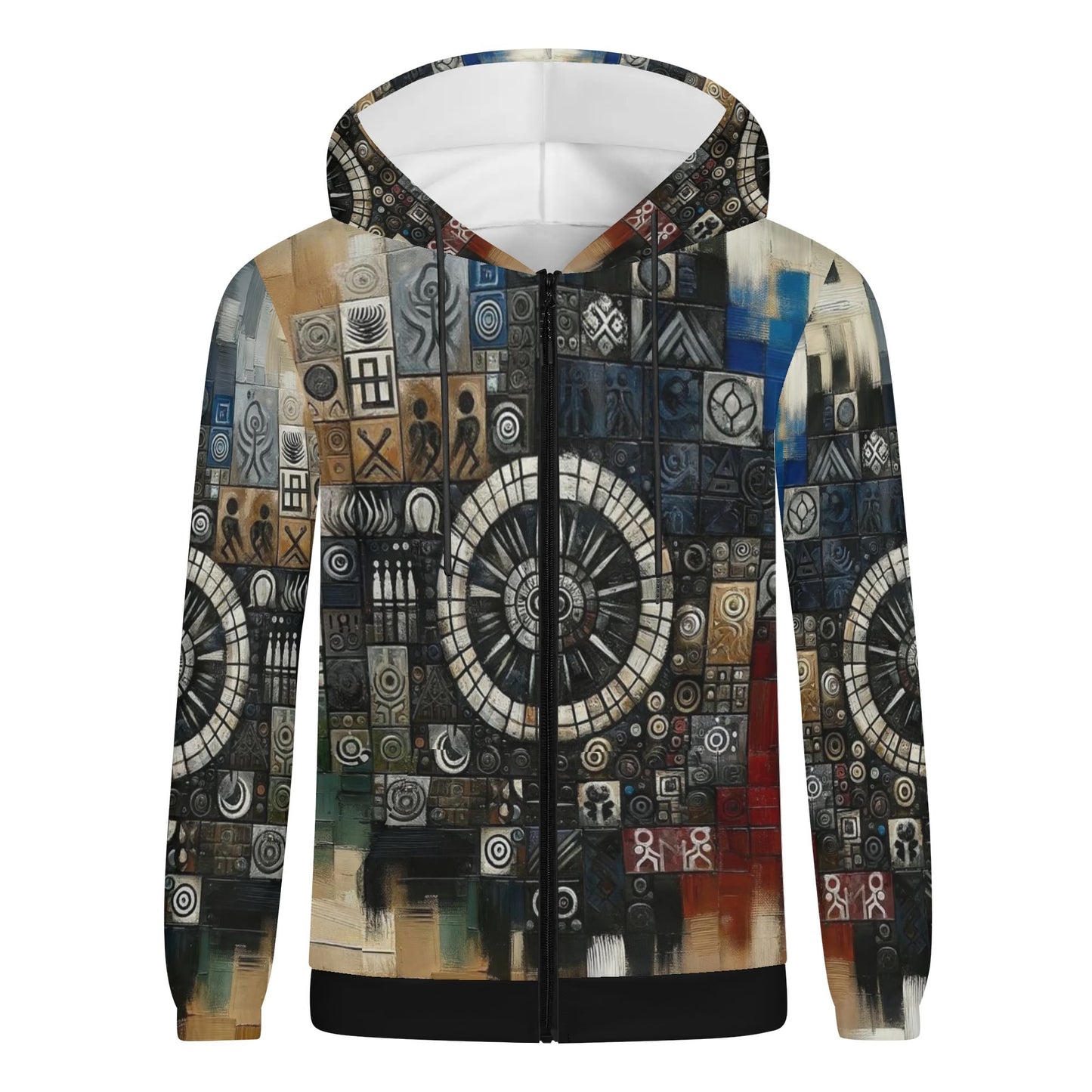 Mens Lightweight All Over Print Zip Hoodie "Abstract Prints"