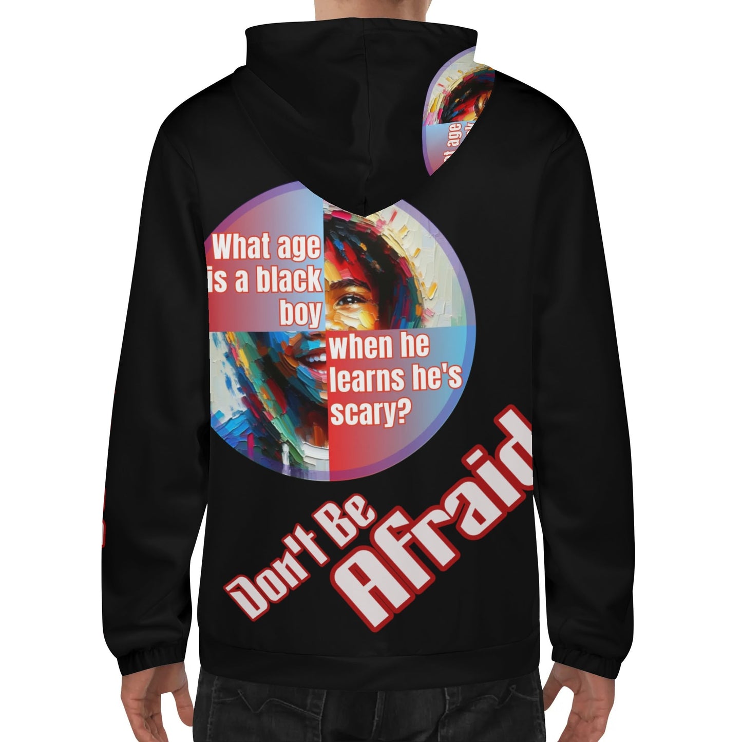 Mens Lightweight All Over Print Zip Hoodie "What Age is a Black Boy..."