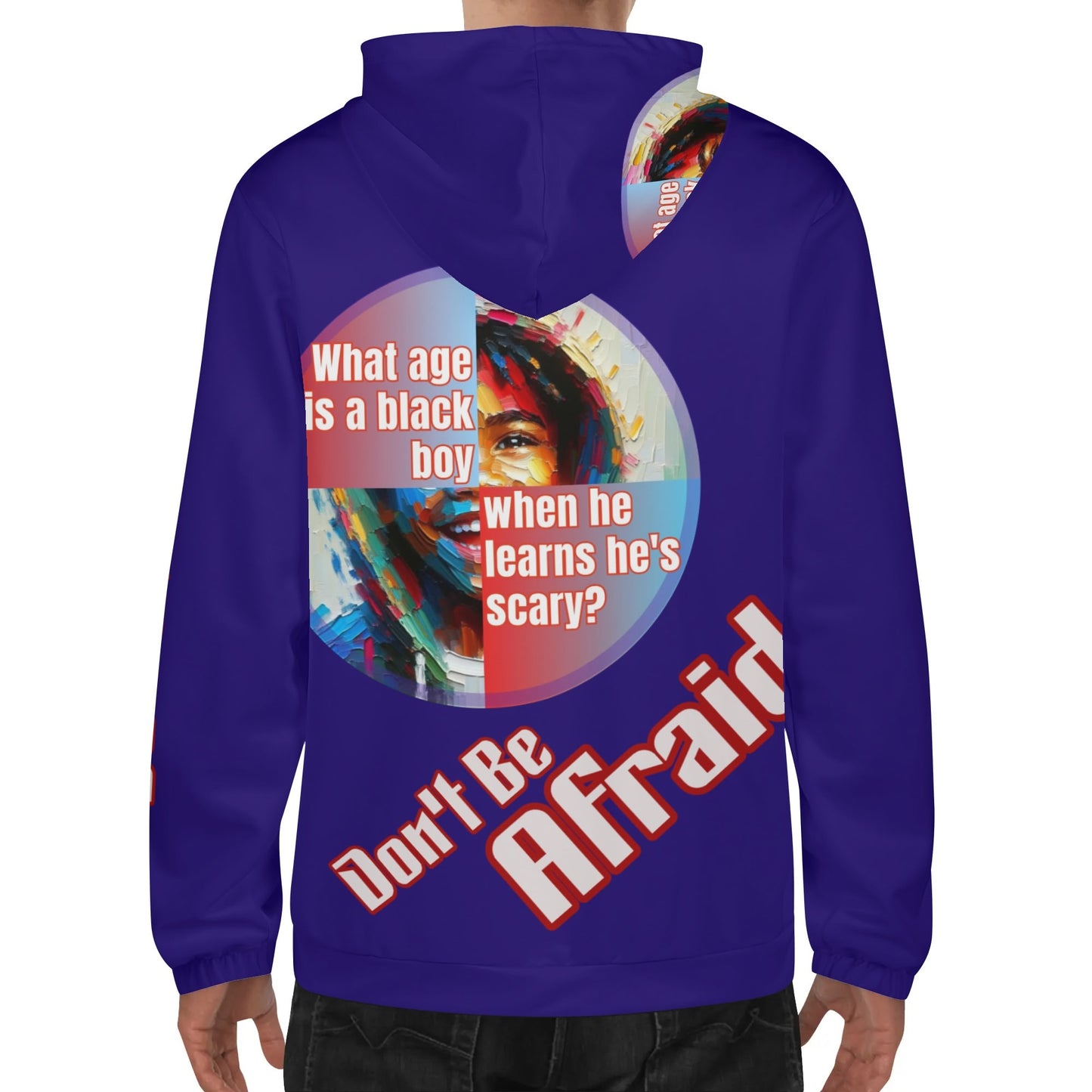 Mens Lightweight All Over Print Zip Hoodie "What Age is a Black Boy..."