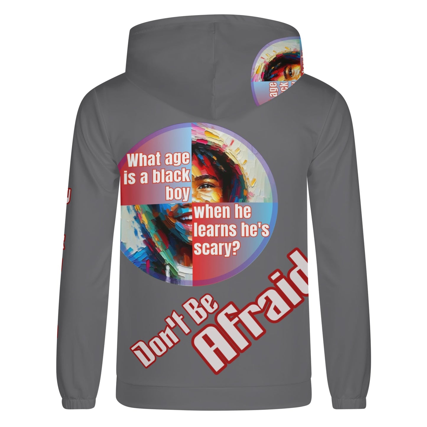 Mens Lightweight All Over Print Zip Hoodie "What Age is a Black Boy..."