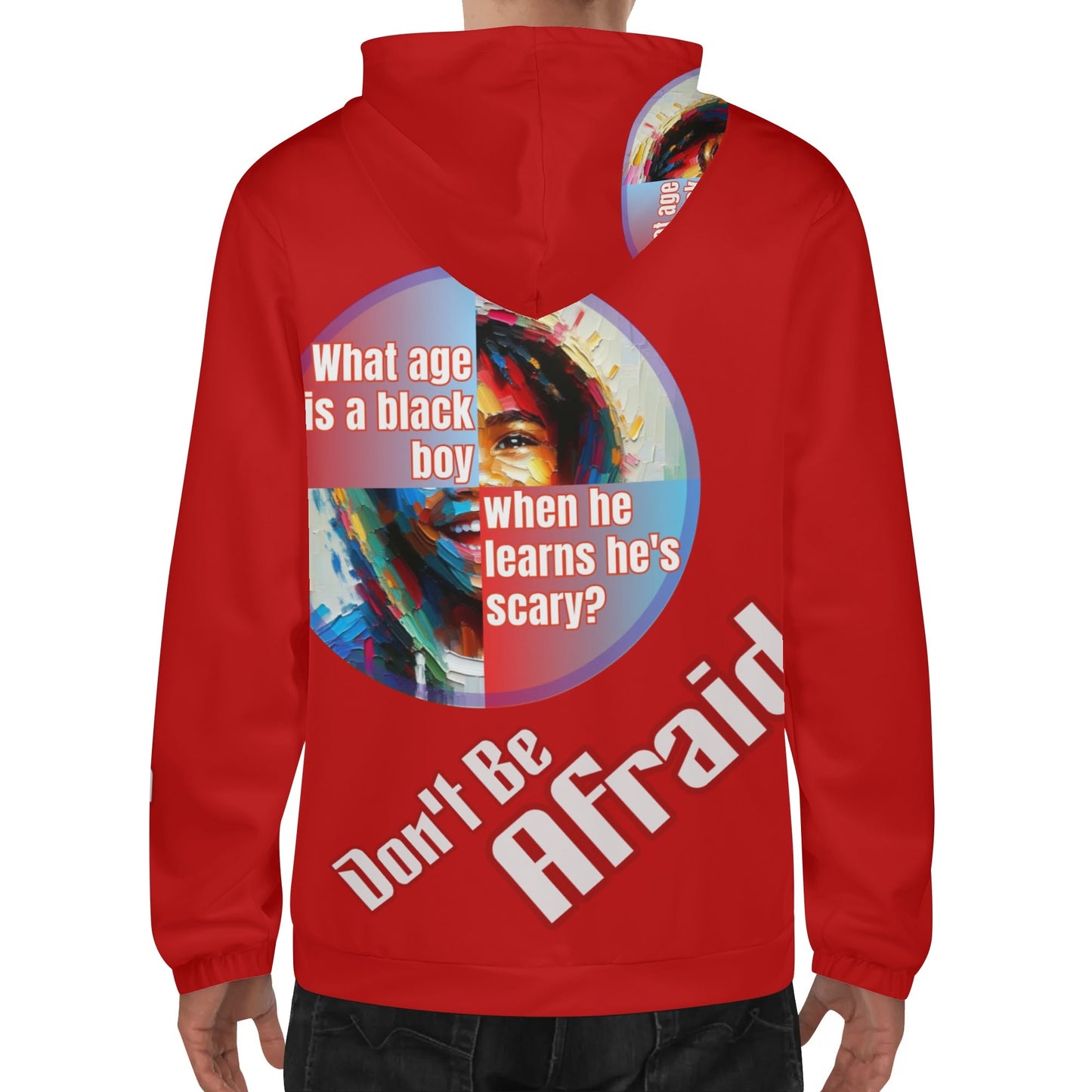 Mens Lightweight All Over Print Zip Hoodie "What Age is a Black Boy..."