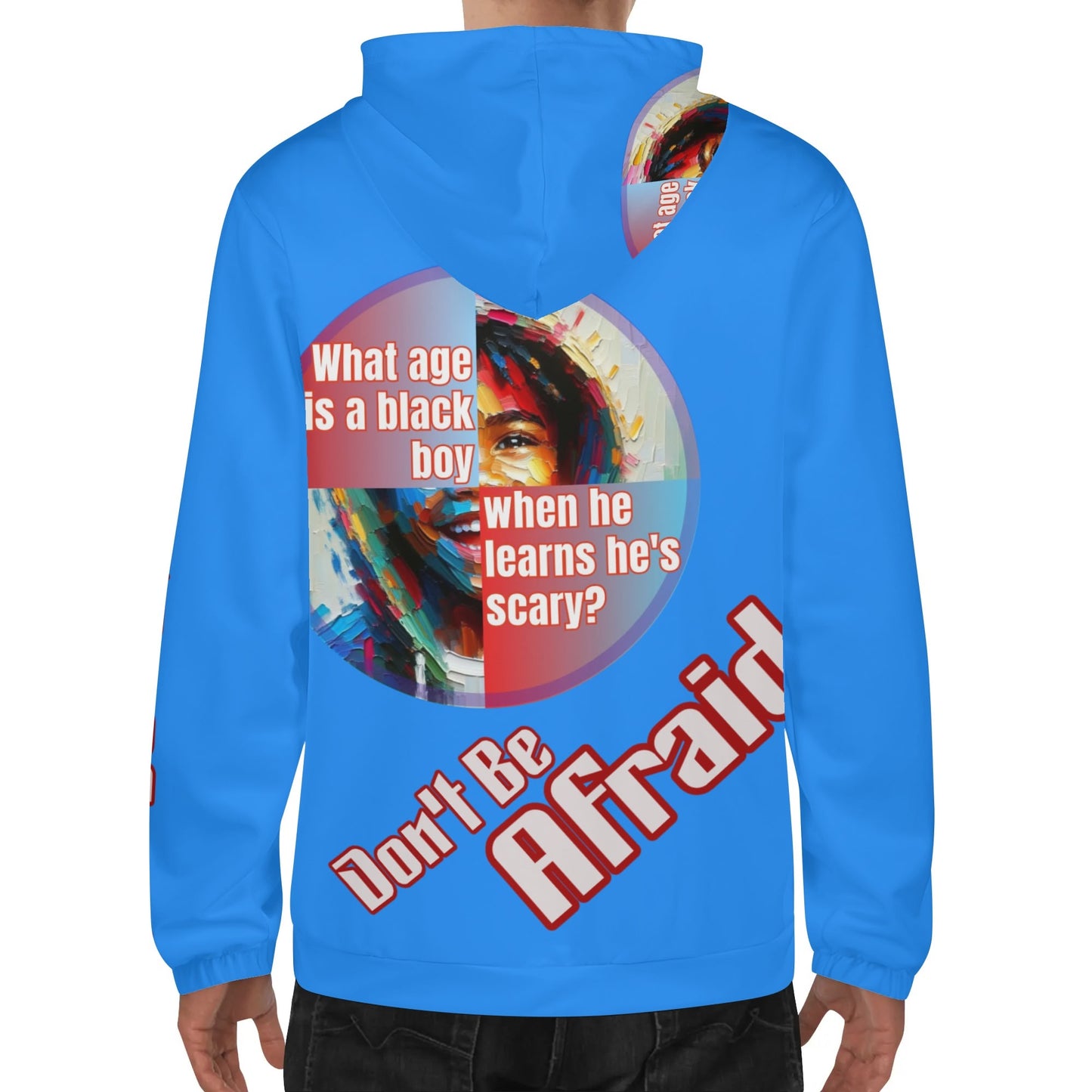 Mens Lightweight All Over Print Zip Hoodie "What Age is a Black Boy..."