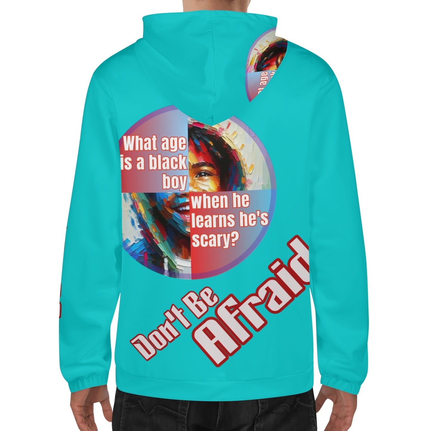 Mens Lightweight All Over Print Zip Hoodie "What Age is a Black Boy..."