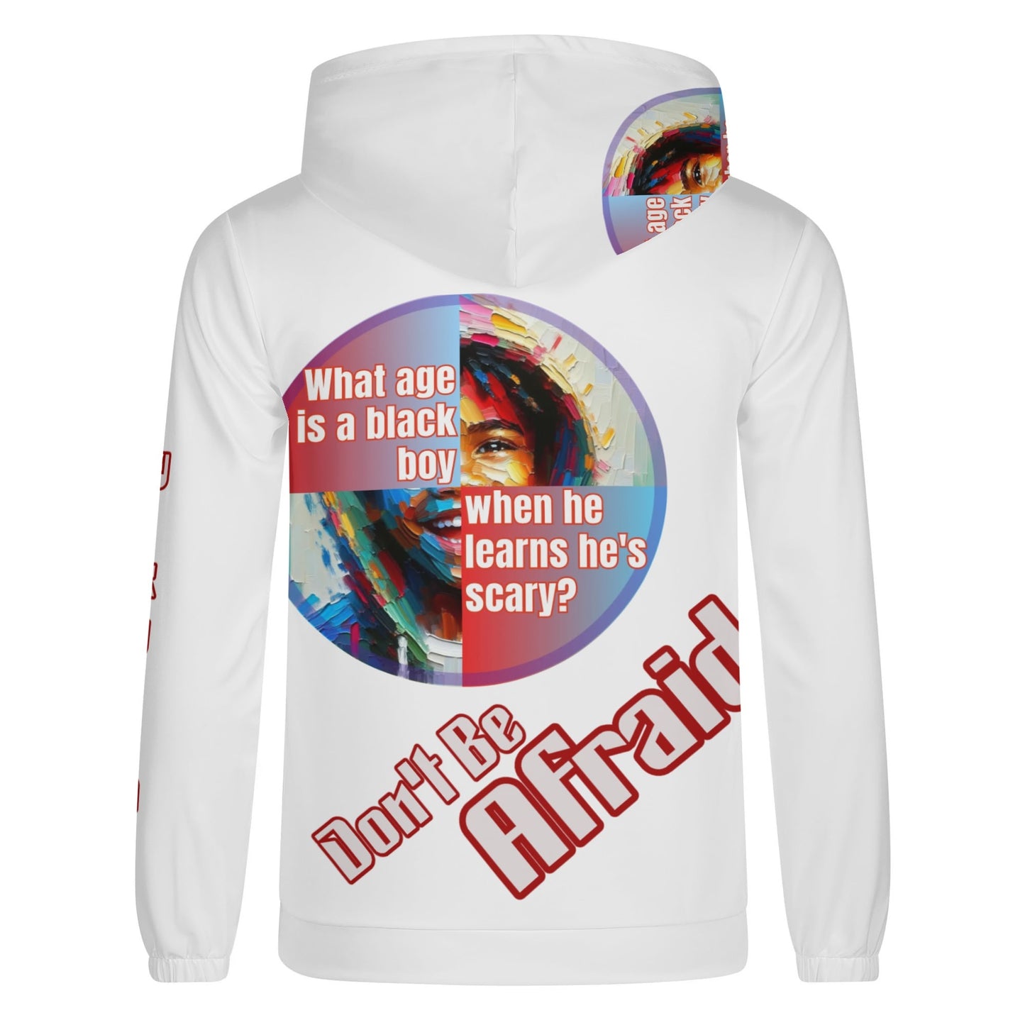 Mens Lightweight All Over Print Zip Hoodie "What Age is a Black Boy..."