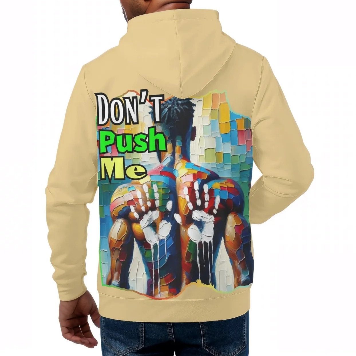 Mens All Over Print Warm Velvet Lined Hoodie "DNA is 99% the Same..."