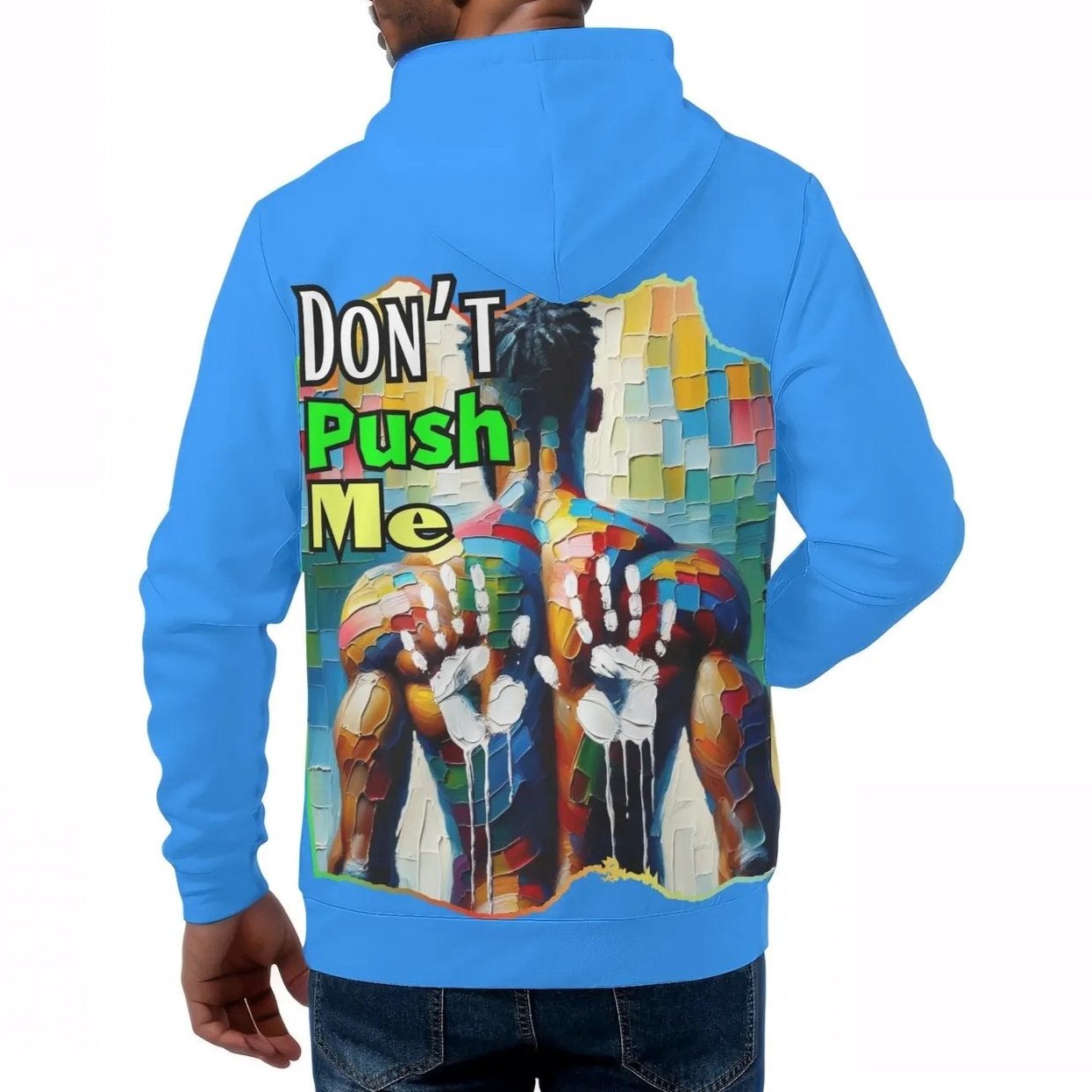 Mens All Over Print Warm Velvet Lined Hoodie "DNA is 99% the Same..."