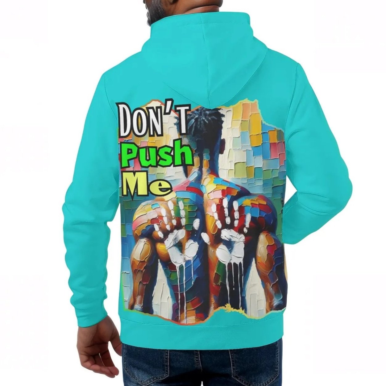 Mens All Over Print Warm Velvet Lined Hoodie "DNA is 99% the Same..."