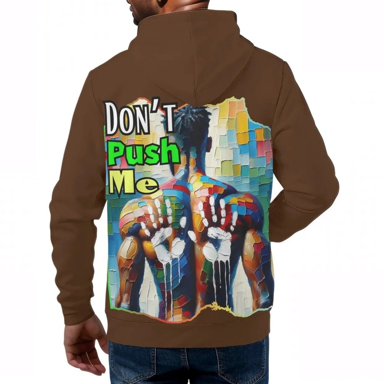 Mens All Over Print Warm Velvet Lined Hoodie "DNA is 99% the Same..."