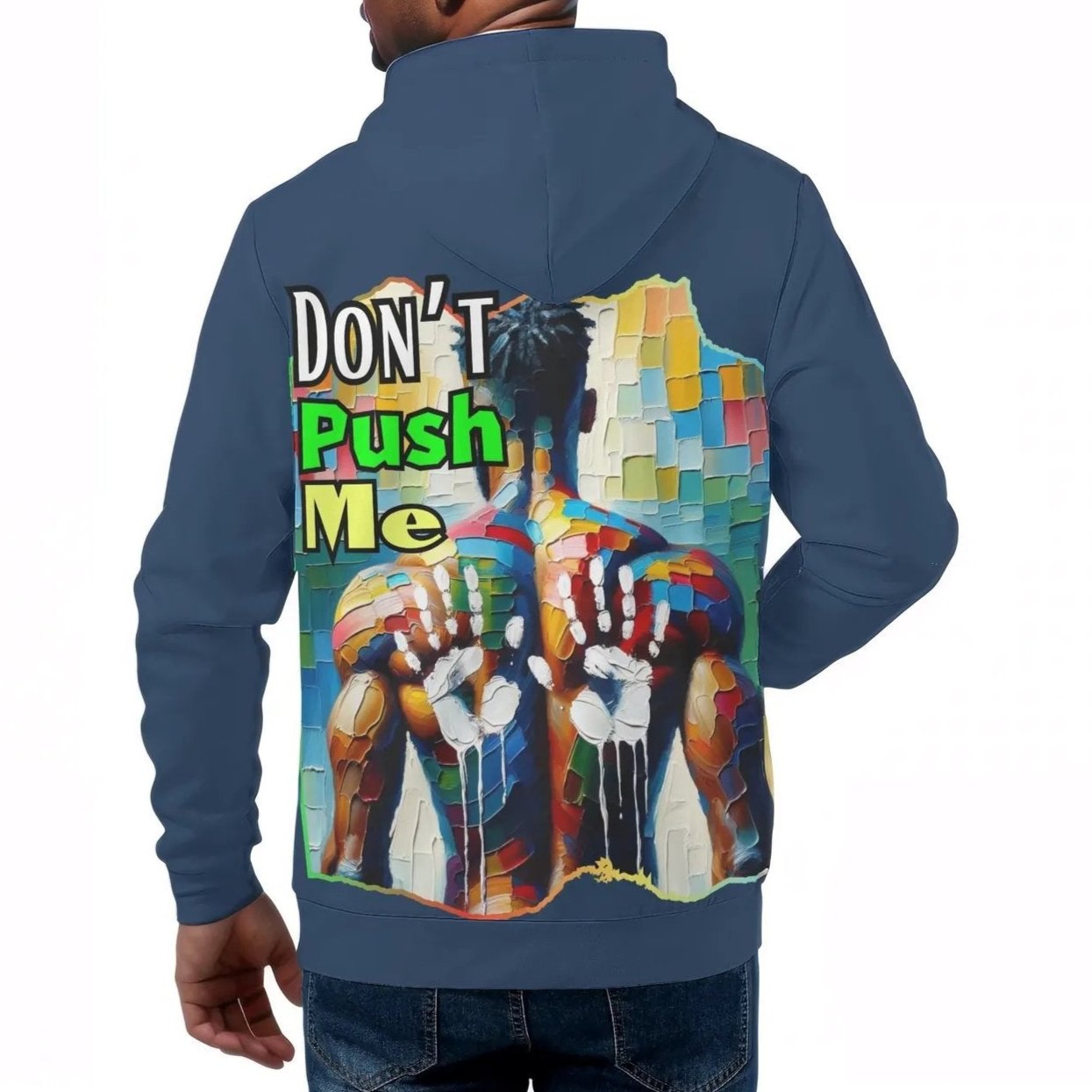 Mens All Over Print Warm Velvet Lined Hoodie "DNA is 99% the Same..."