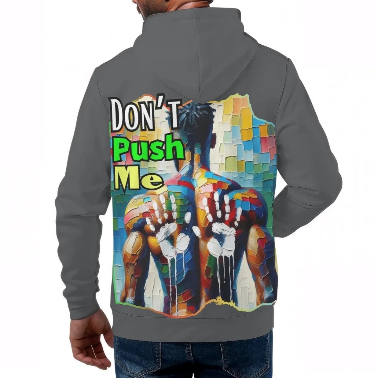 Mens All Over Print Warm Velvet Lined Hoodie "DNA is 99% the Same..."