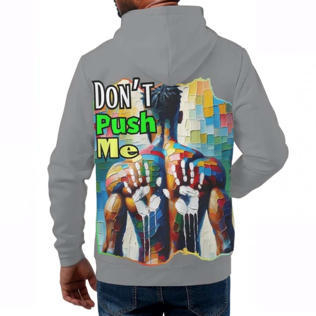 Mens All Over Print Warm Velvet Lined Hoodie "DNA is 99% the Same..."