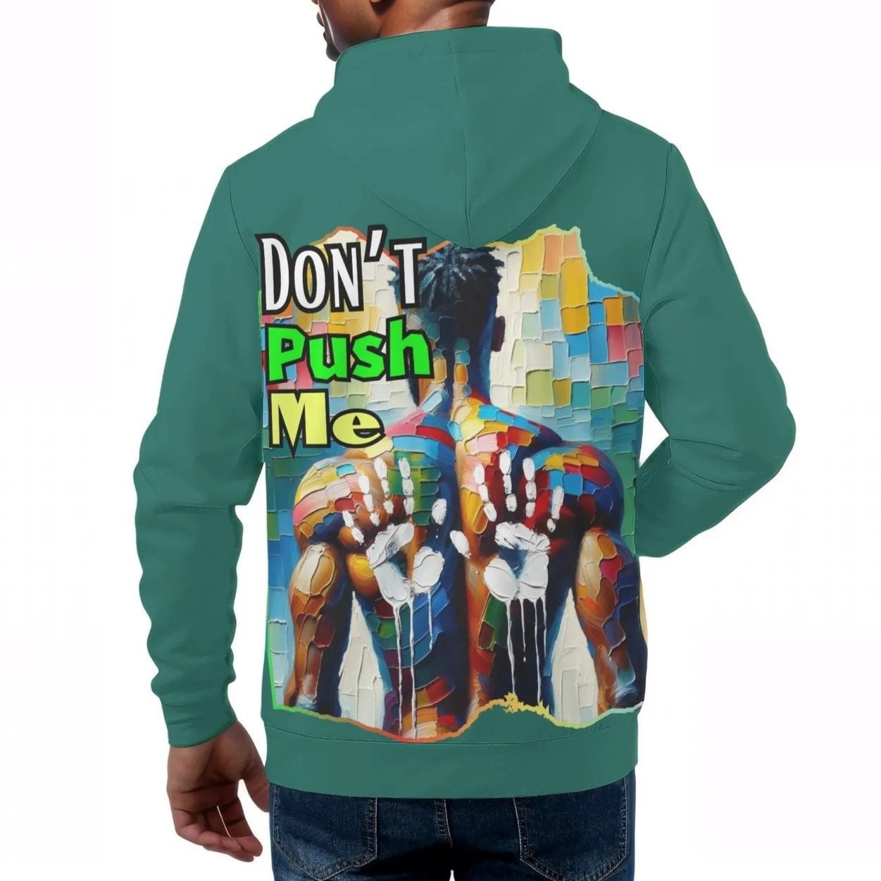 Mens All Over Print Warm Velvet Lined Hoodie "DNA is 99% the Same..."