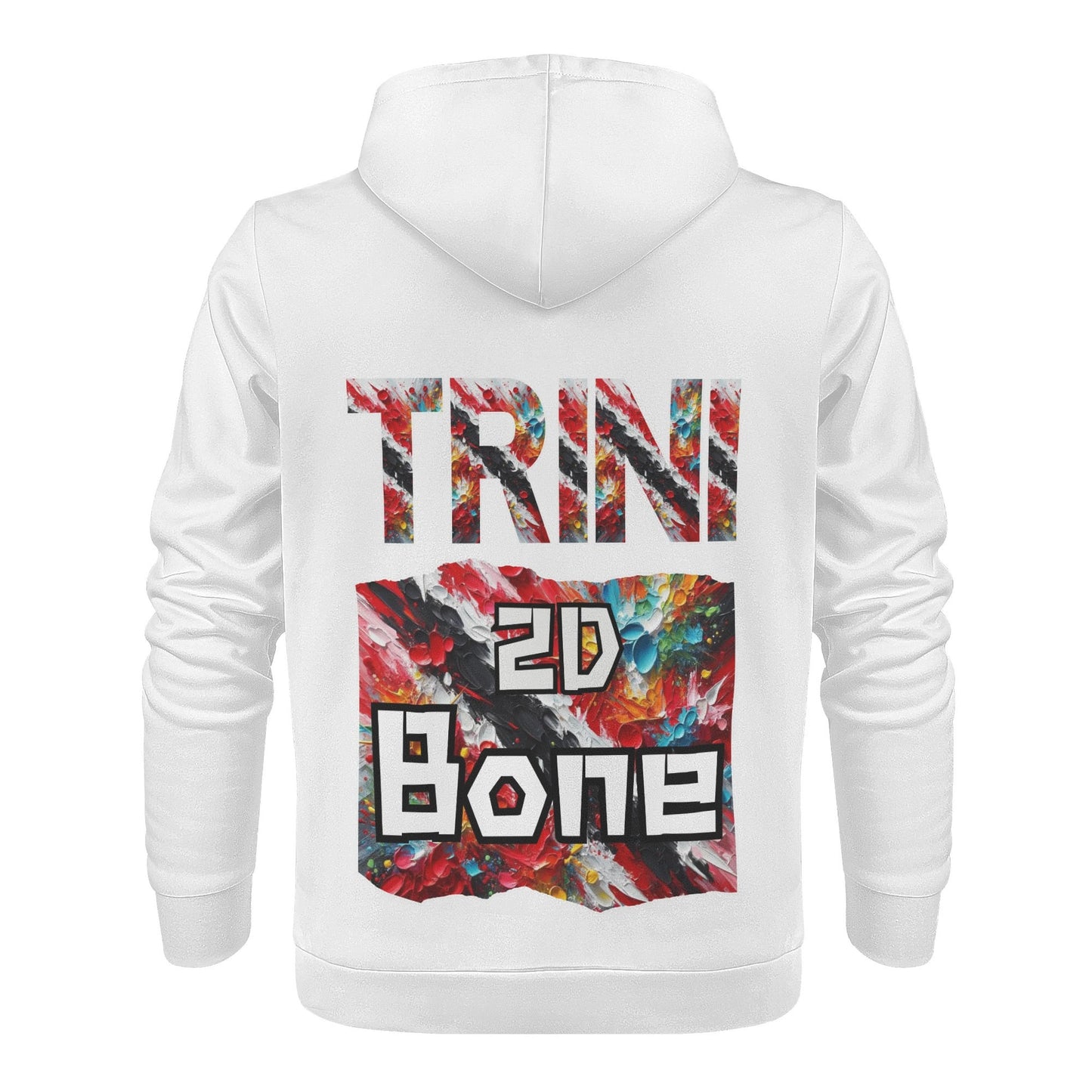 Mens All Over Print Warm Velvet Lined Hoodie "I Love My ENRICH; Trini 2D Bone"