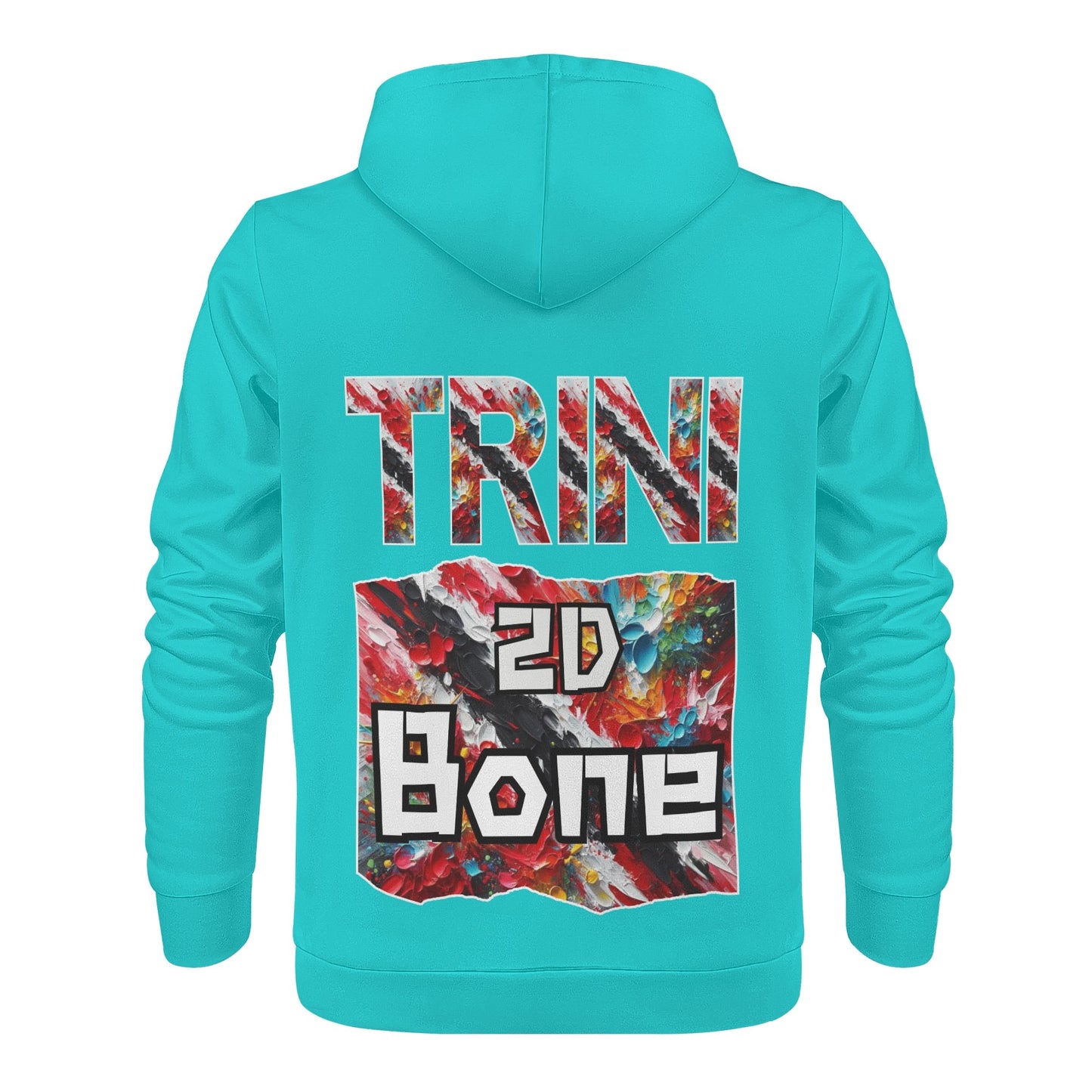 Mens All Over Print Warm Velvet Lined Hoodie "I Love My ENRICH; Trini 2D Bone"