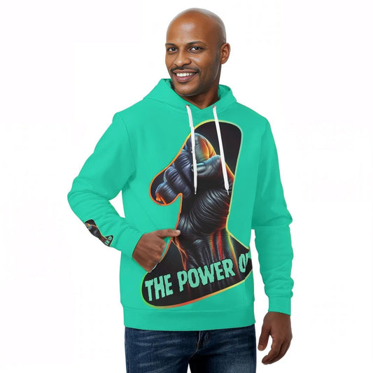 Mens All Over Print Warm Velvet Lined Hoodie "The Power of One"