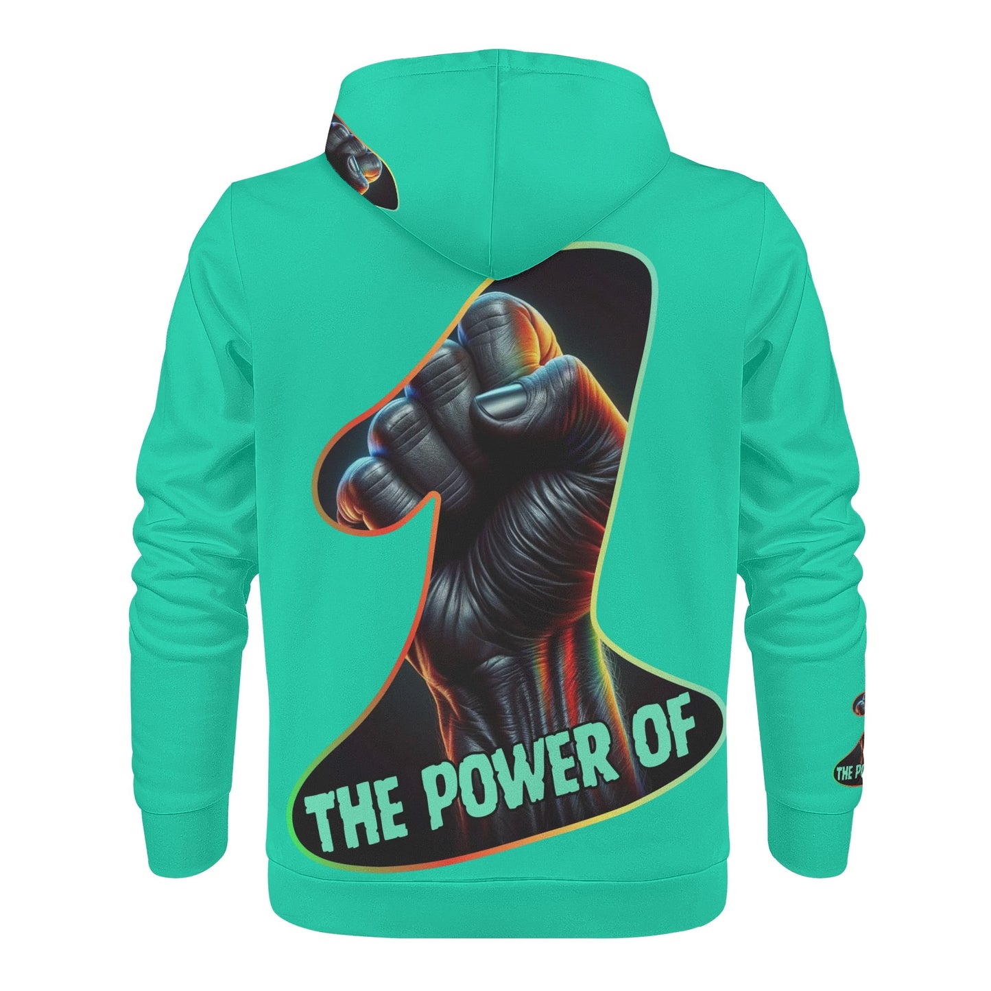 Mens All Over Print Warm Velvet Lined Hoodie "The Power of One"