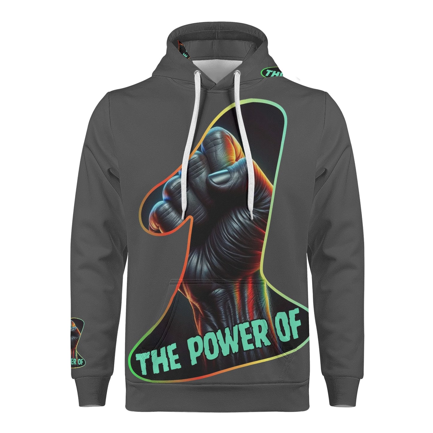 Mens All Over Print Warm Velvet Lined Hoodie "The Power of One"