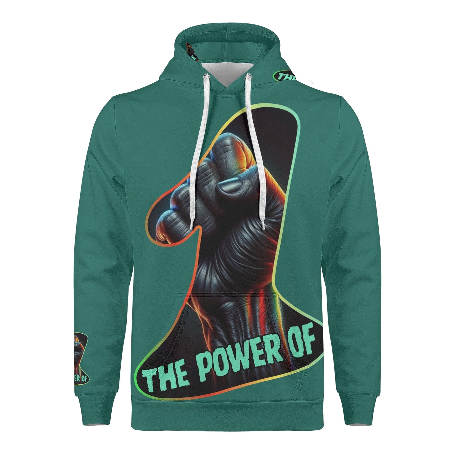 Mens All Over Print Warm Velvet Lined Hoodie "The Power of One"