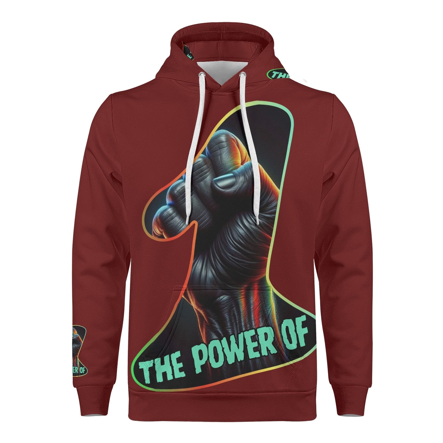 Mens All Over Print Warm Velvet Lined Hoodie "The Power of One"