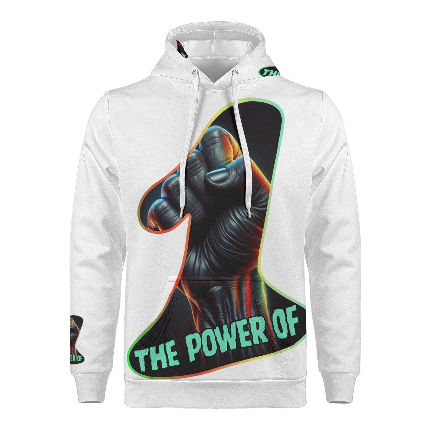 Mens All Over Print Warm Velvet Lined Hoodie "The Power of One"