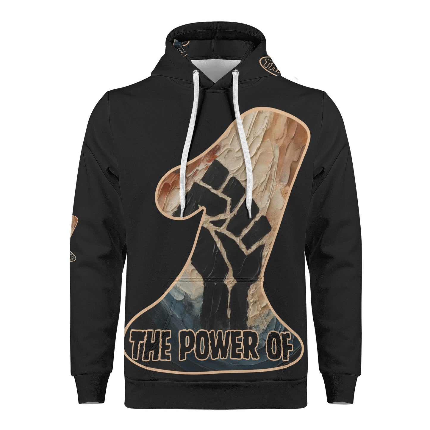 Mens All Over Print Warm Velvet Lined Hoodie "The Power of One"