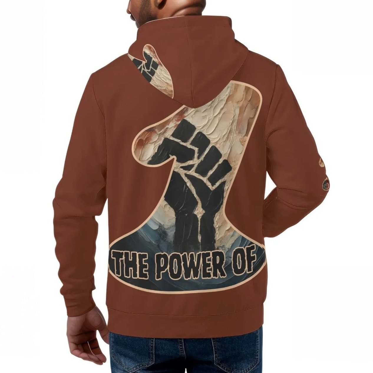 Mens All Over Print Warm Velvet Lined Hoodie "The Power of One"