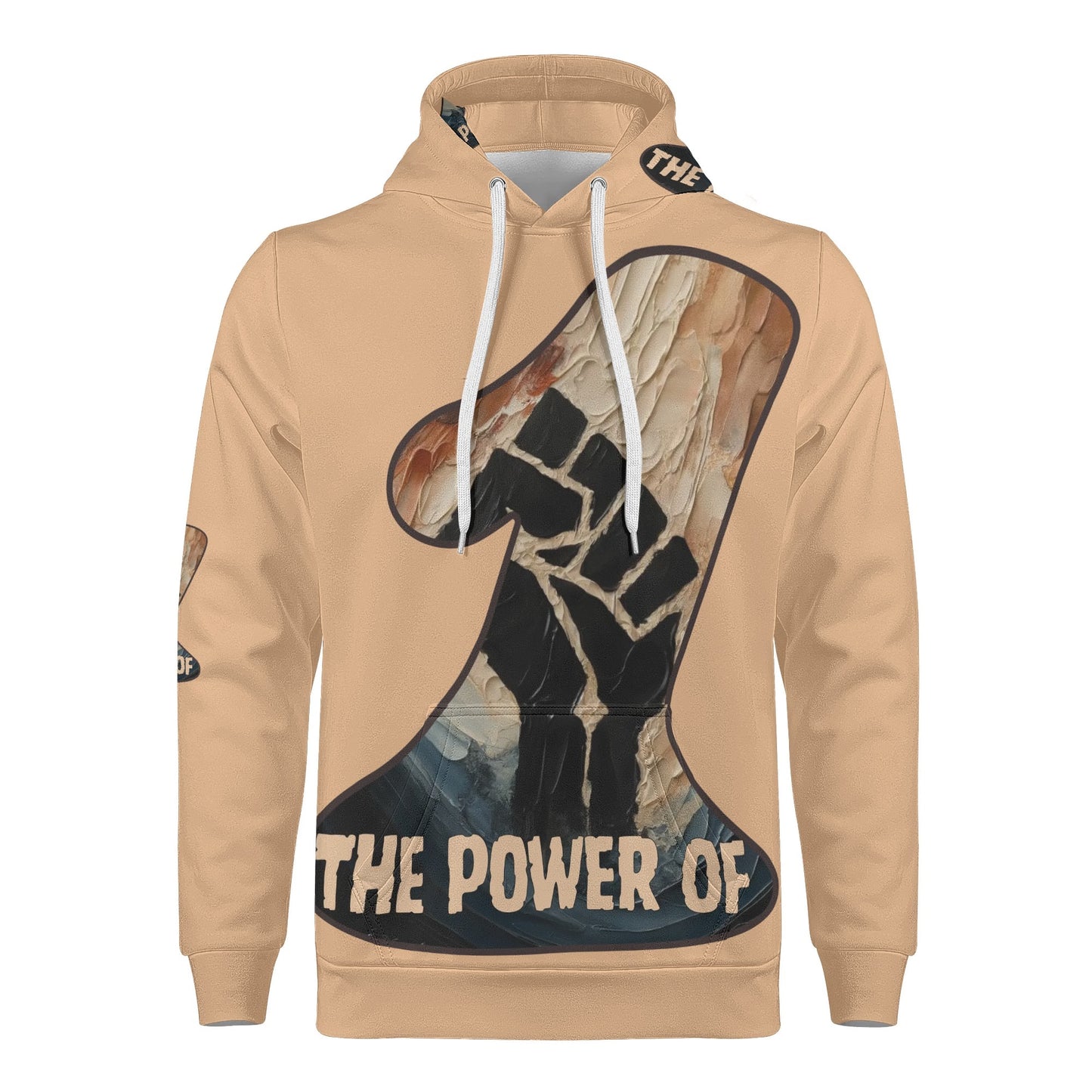 Mens All Over Print Warm Velvet Lined Hoodie "The Power of One"