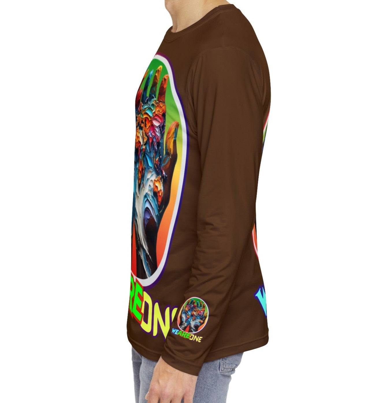 Men's Brushed Polyester Long Sleeve Shirt (AOP) "We Are One"