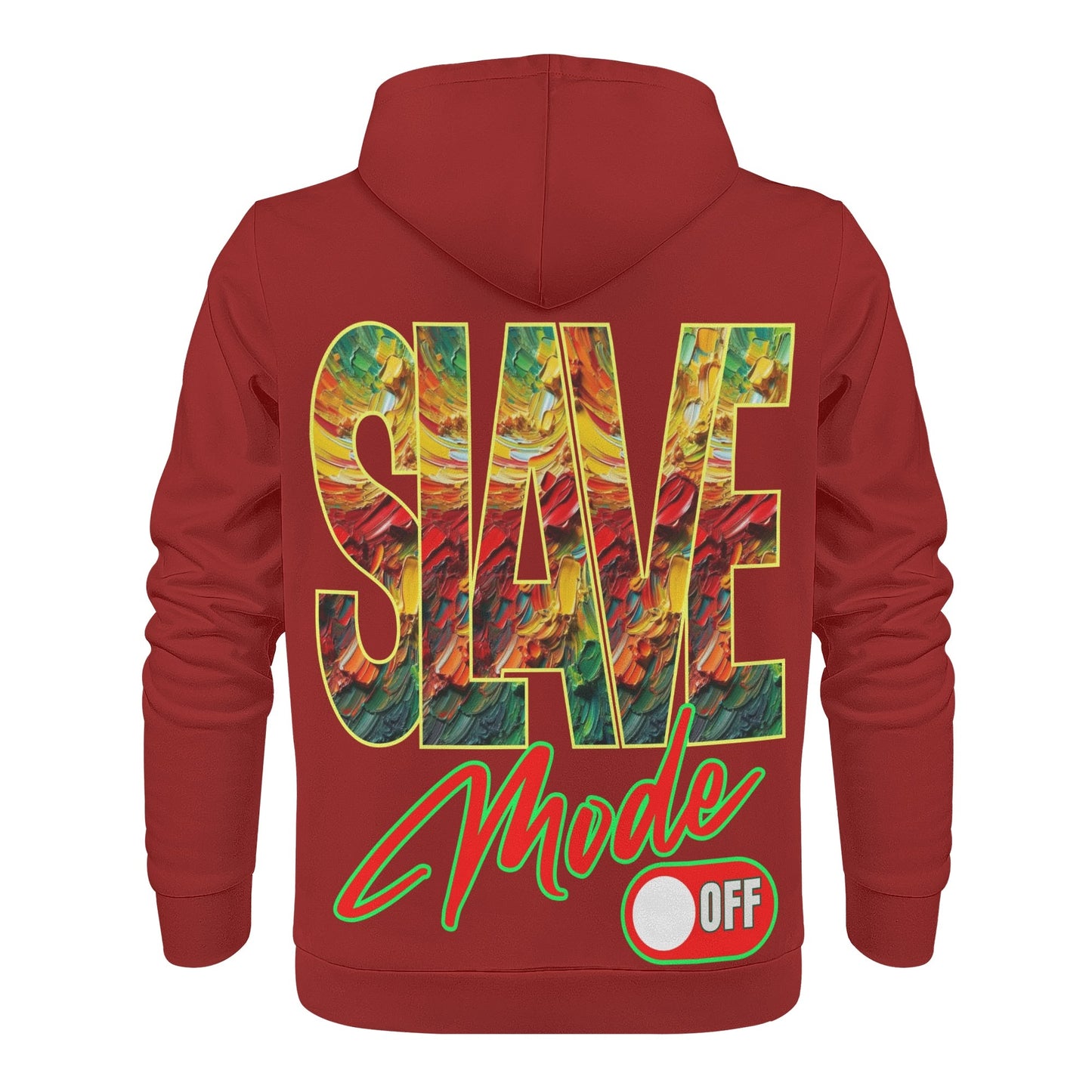 Mens All Over Print Warm Velvet Lined Hoodie "Slave Mode: On"