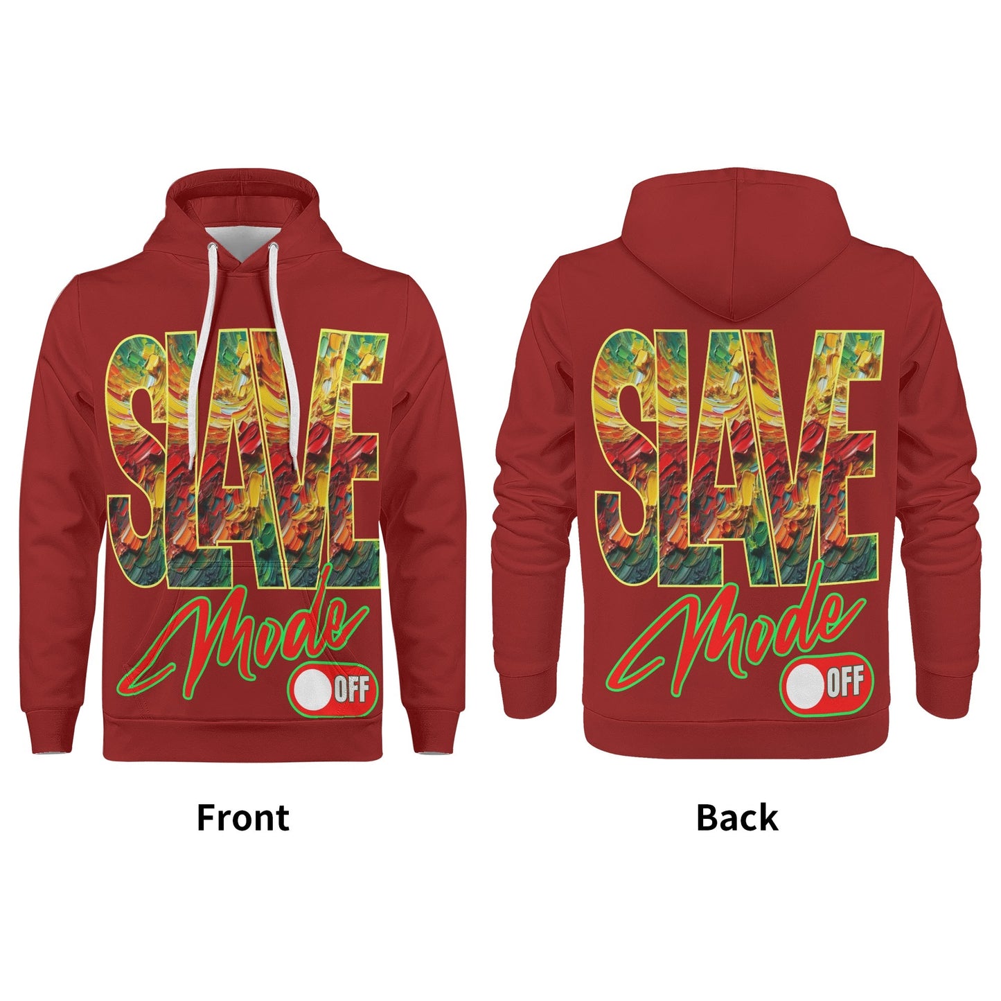 Mens All Over Print Warm Velvet Lined Hoodie "Slave Mode: On"