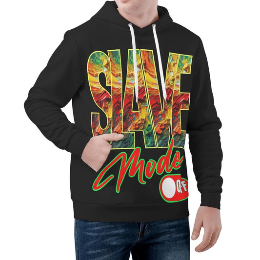 Mens All Over Print Warm Velvet Lined Hoodie "Slave Mode: On"