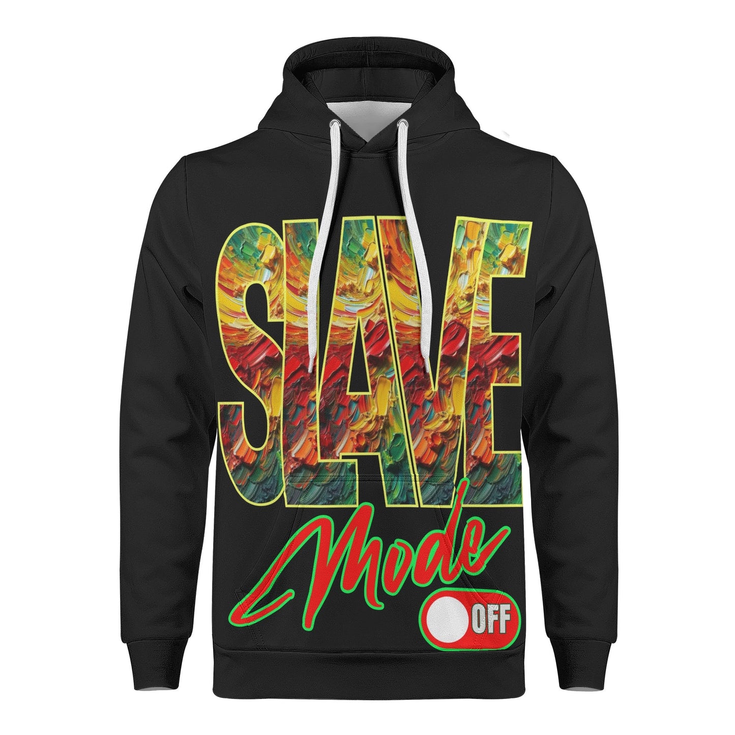 Mens All Over Print Warm Velvet Lined Hoodie "Slave Mode: On"