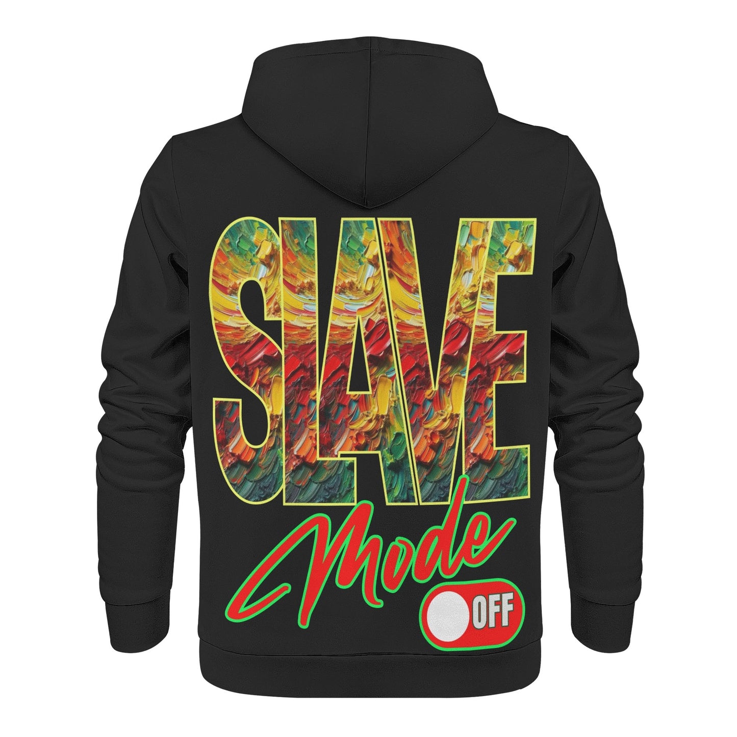 Mens All Over Print Warm Velvet Lined Hoodie "Slave Mode: On"