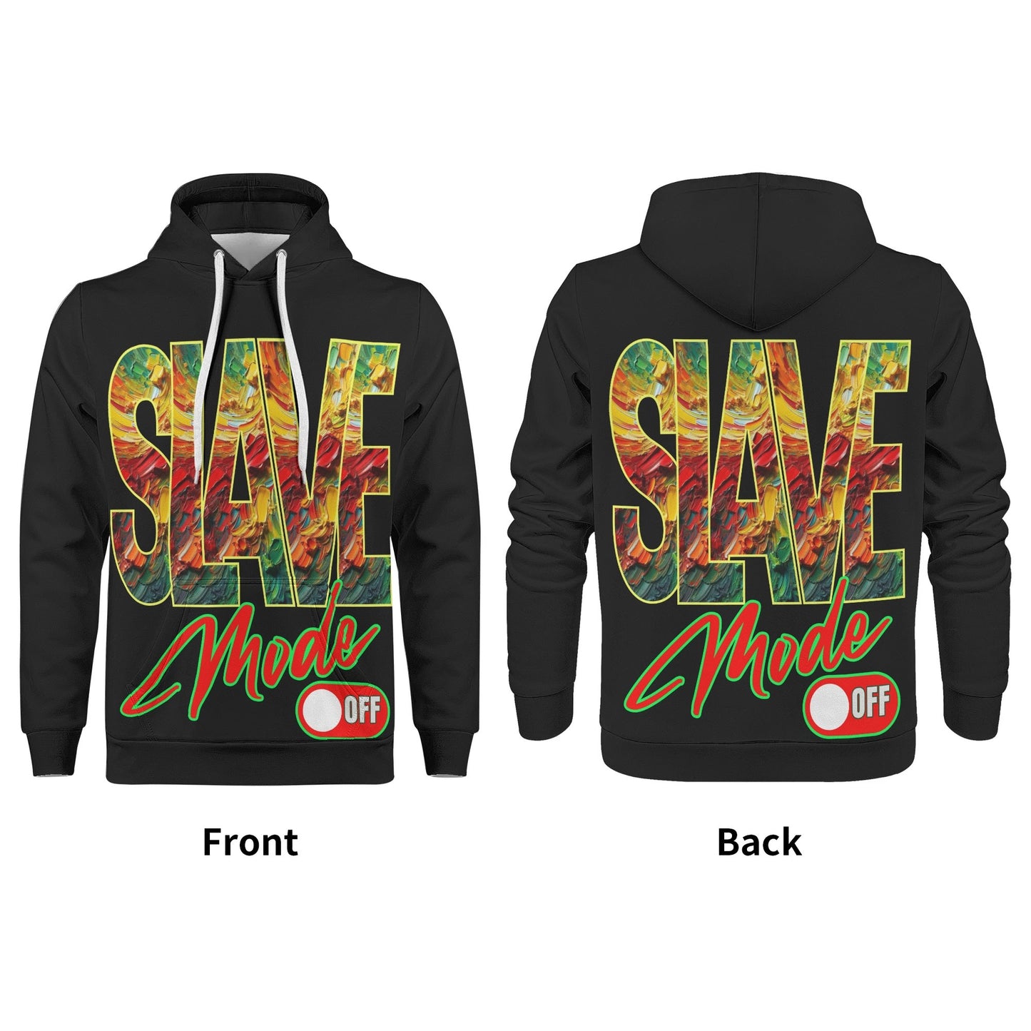 Mens All Over Print Warm Velvet Lined Hoodie "Slave Mode: On"