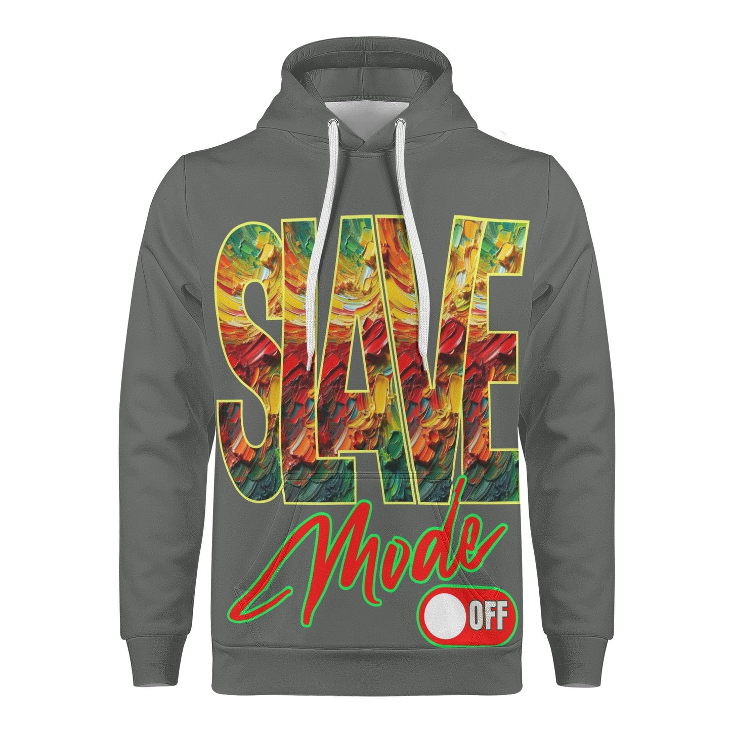 Mens All Over Print Warm Velvet Lined Hoodie "Slave Mode: On"