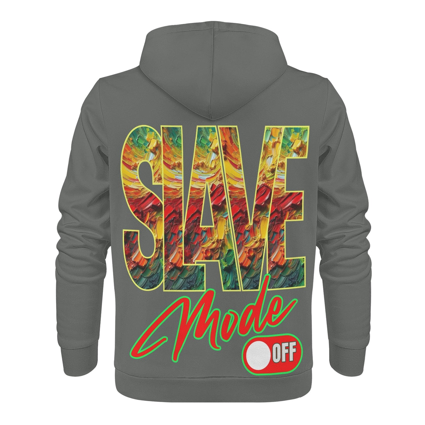 Mens All Over Print Warm Velvet Lined Hoodie "Slave Mode: On"