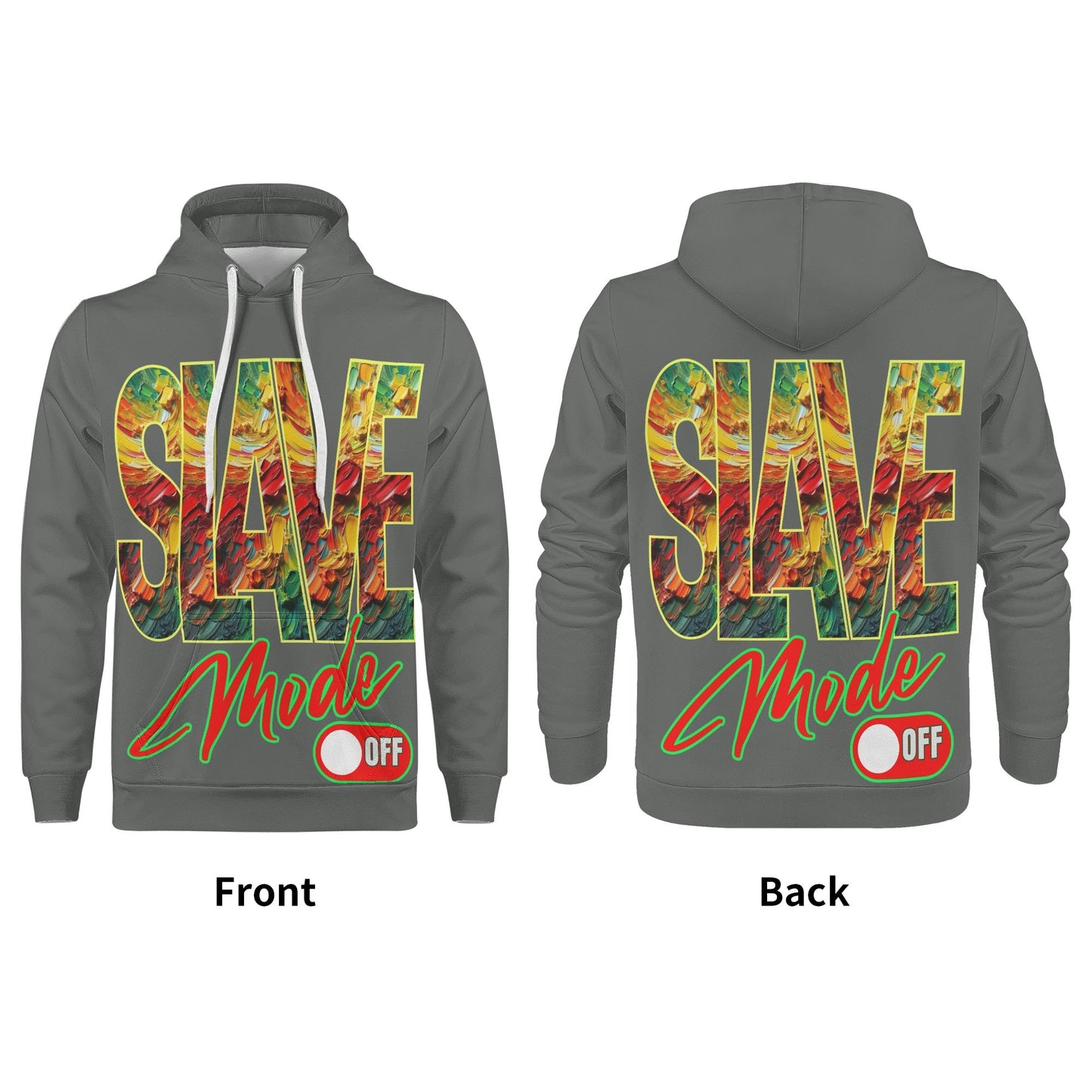 Mens All Over Print Warm Velvet Lined Hoodie "Slave Mode: On"