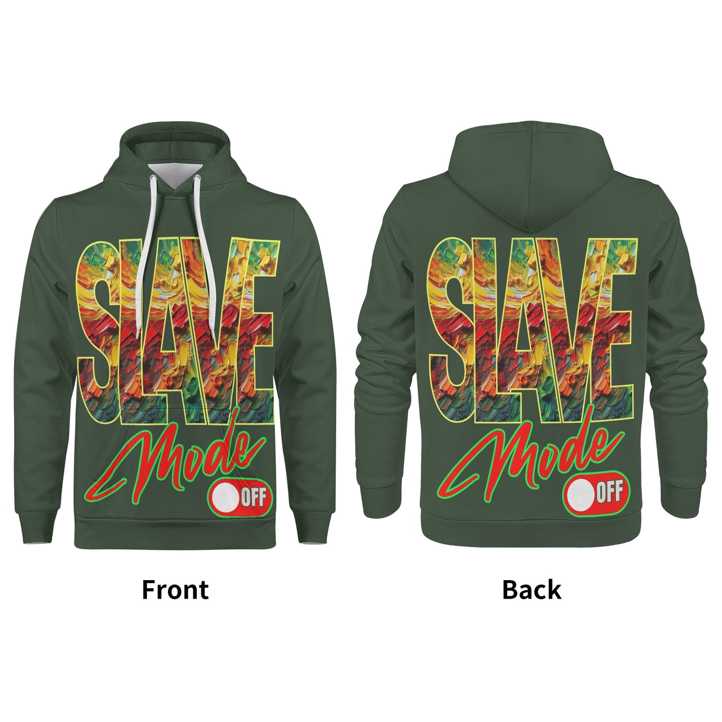 Mens All Over Print Warm Velvet Lined Hoodie "Slave Mode: On"