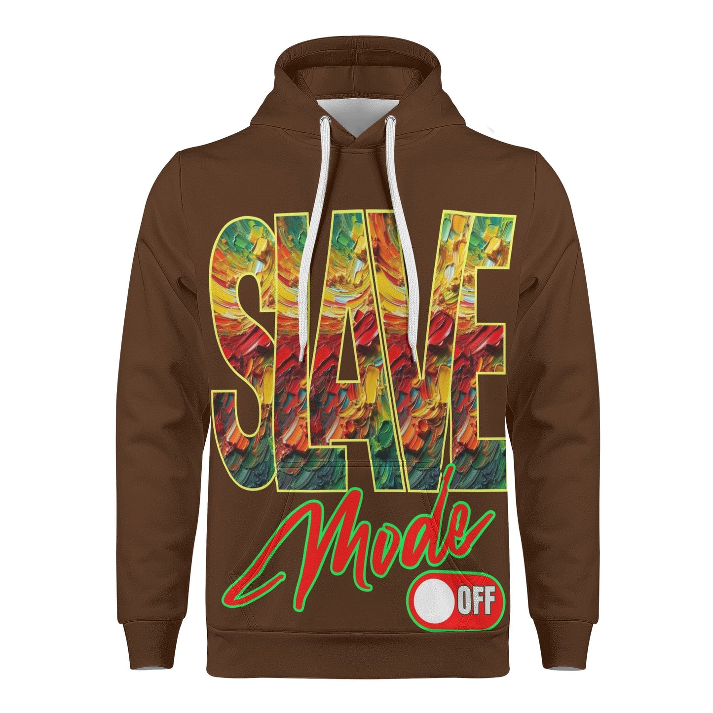 Mens All Over Print Warm Velvet Lined Hoodie "Slave Mode: On"