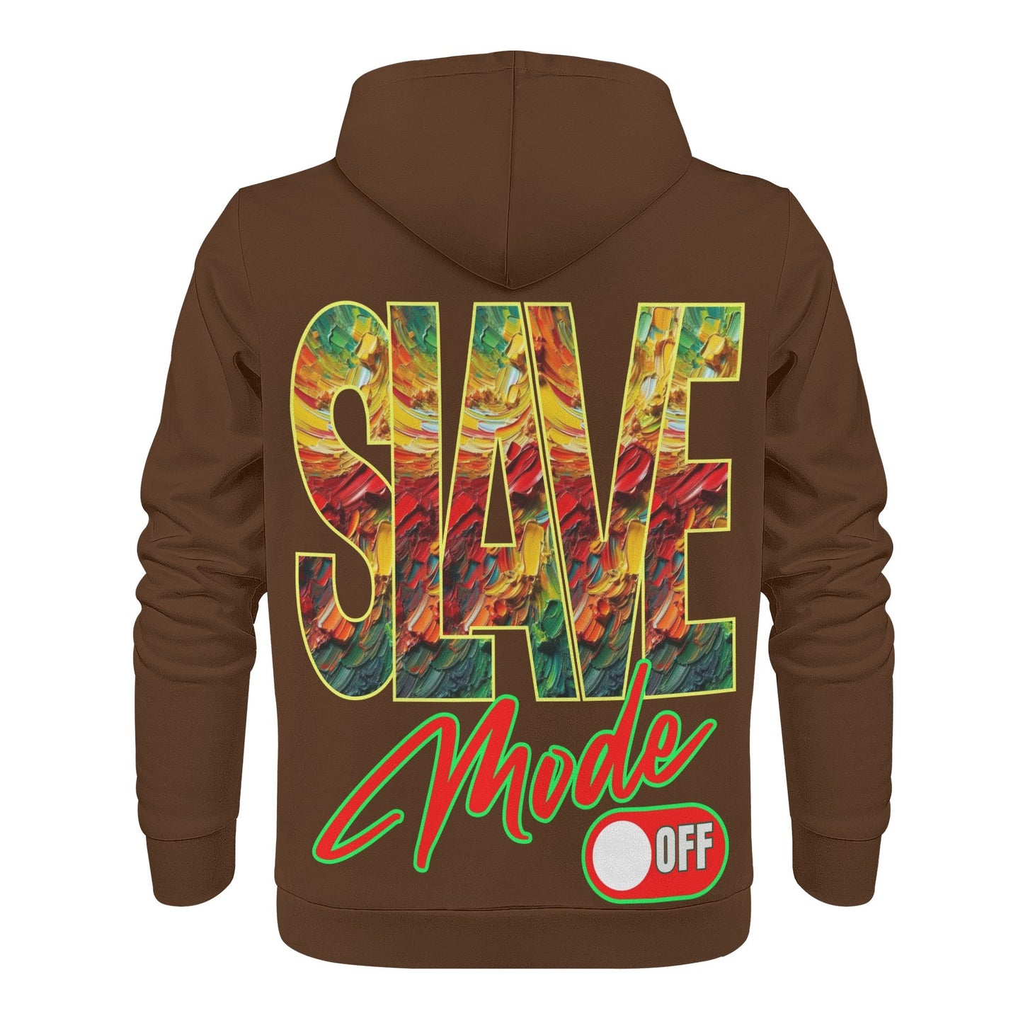 Mens All Over Print Warm Velvet Lined Hoodie "Slave Mode: On"