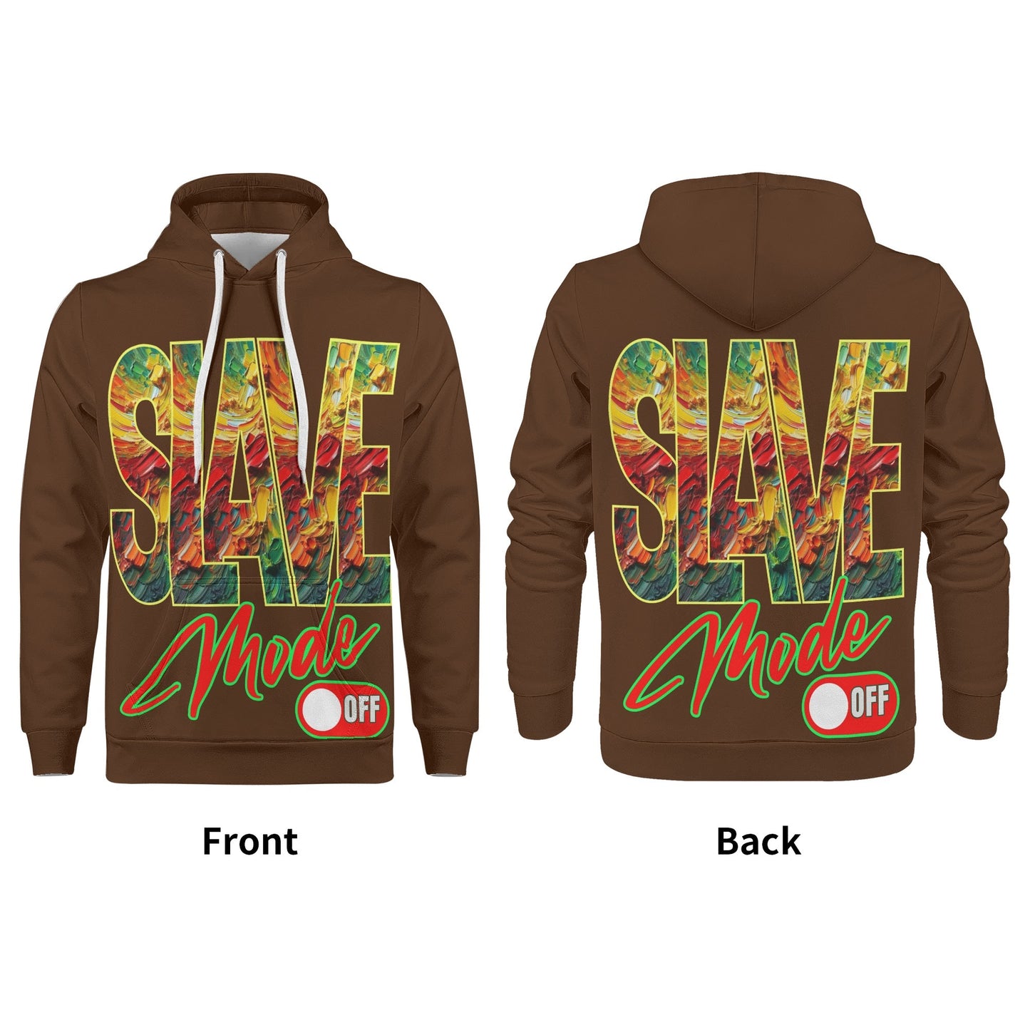 Mens All Over Print Warm Velvet Lined Hoodie "Slave Mode: On"