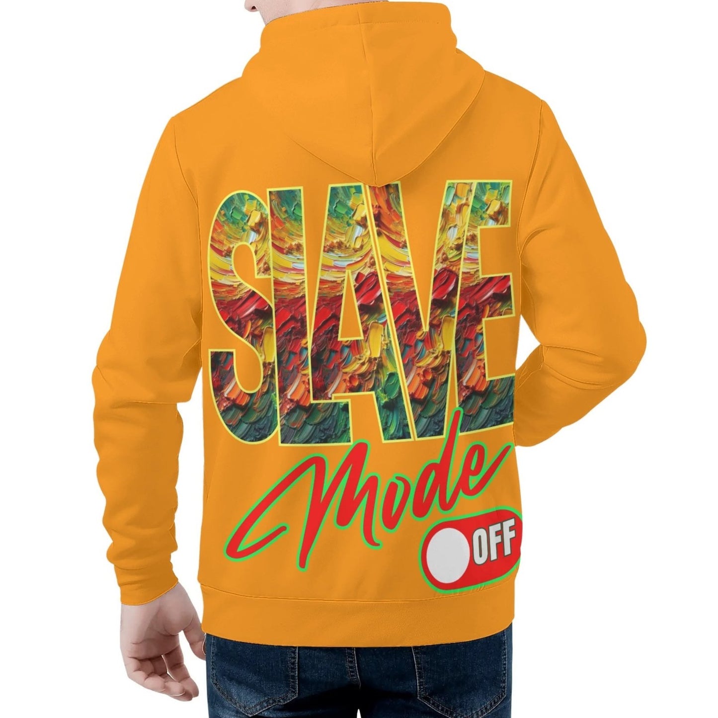 Mens All Over Print Warm Velvet Lined Hoodie "Slave Mode: On"