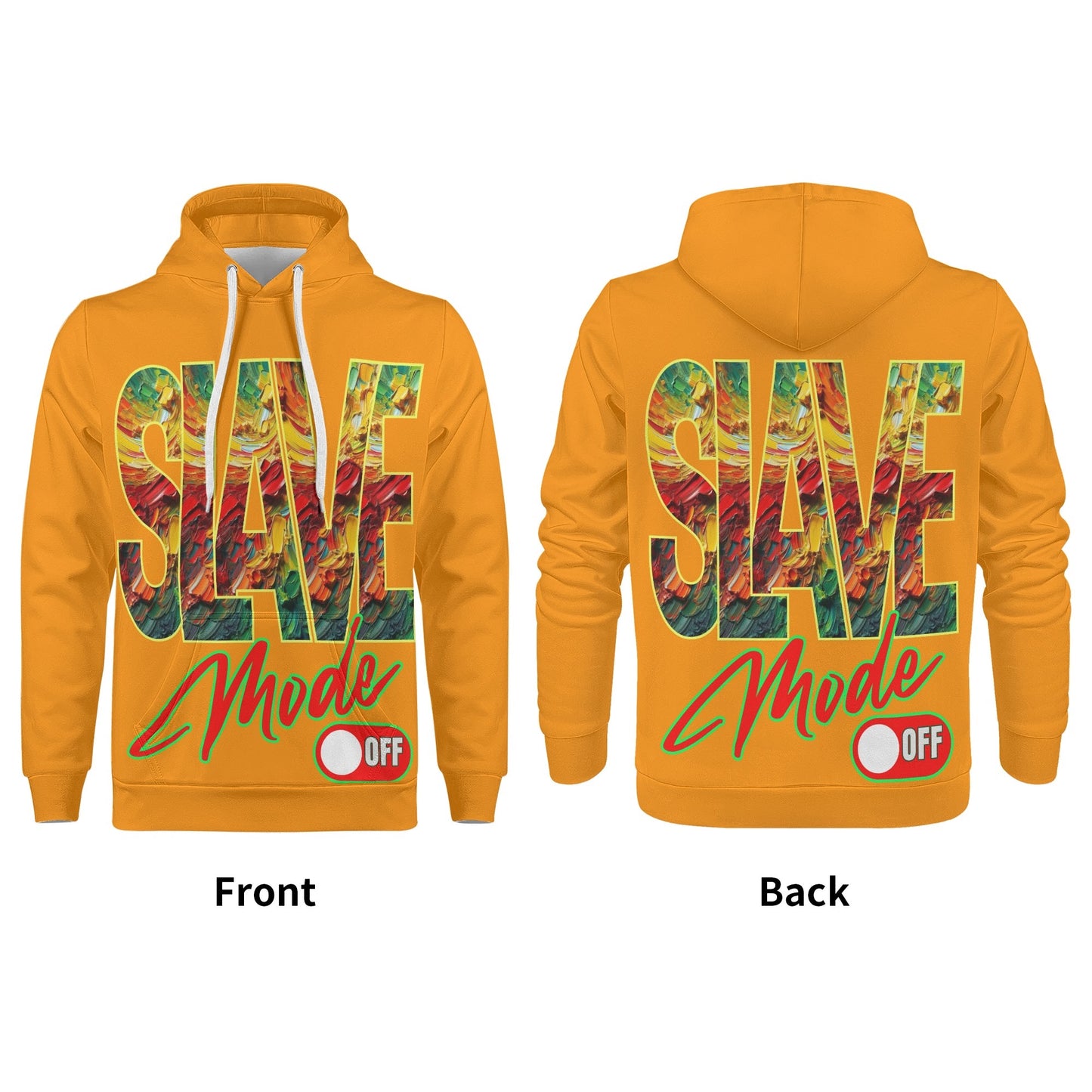 Mens All Over Print Warm Velvet Lined Hoodie "Slave Mode: On"