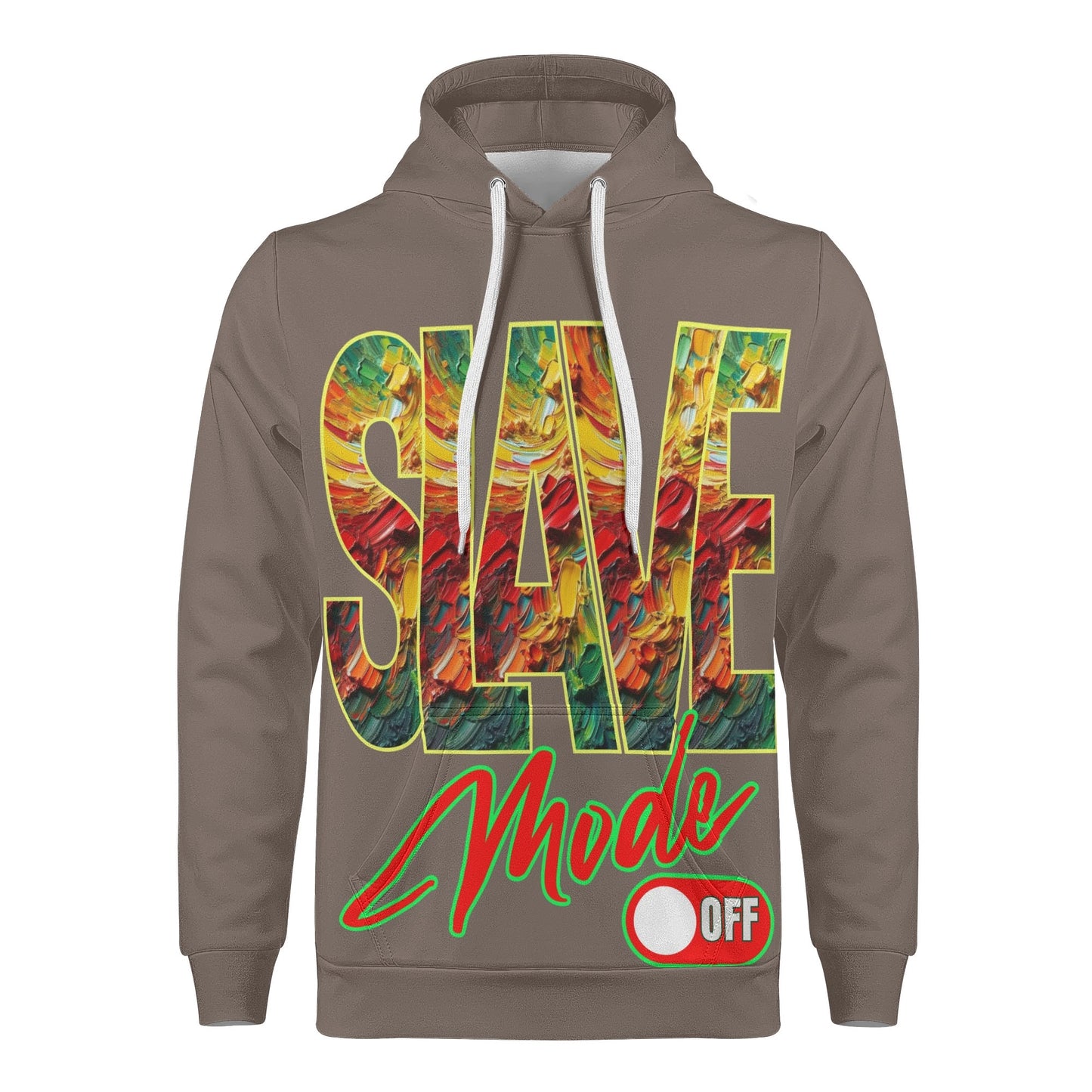 Mens All Over Print Warm Velvet Lined Hoodie "Slave Mode: On"